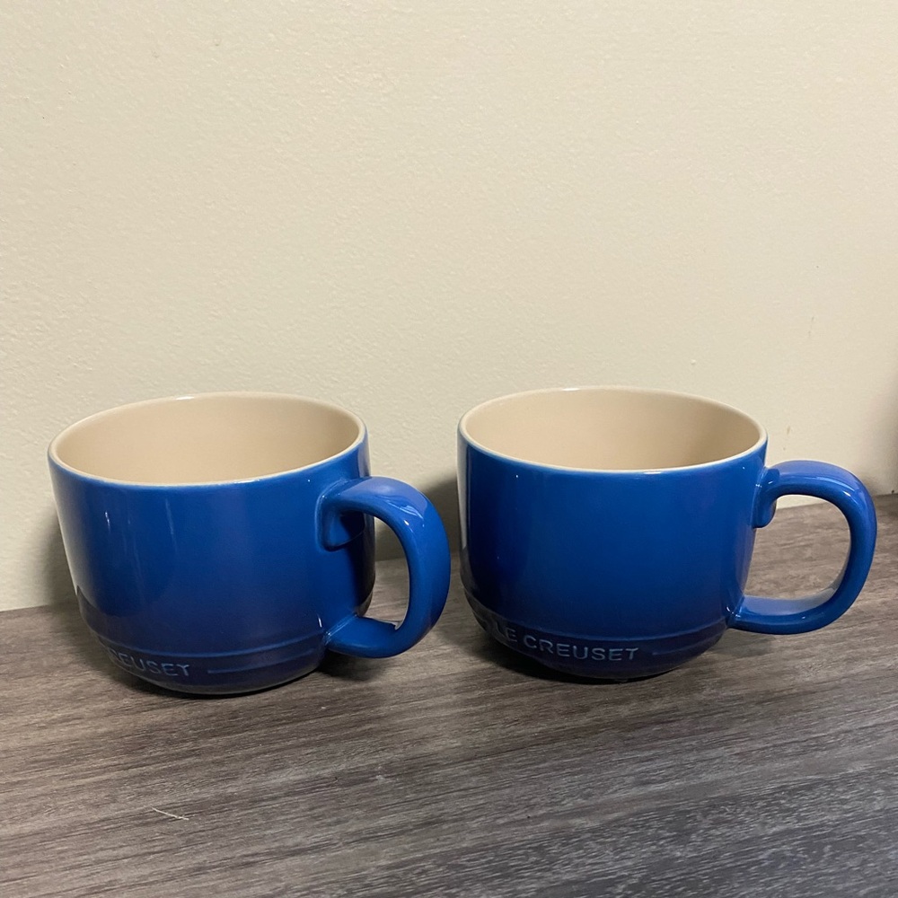 2NWT Le Creuset San Francisco Coupe Mugs, Lapis